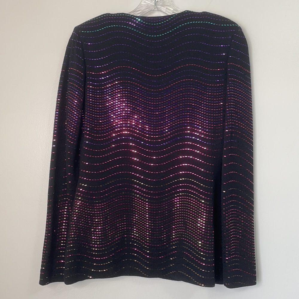 St. John Couture Metallic Knit Blazer Jacket Size 4 - Picture 2 of 10